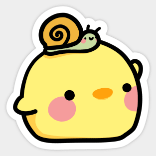 Duck and snail Sticker